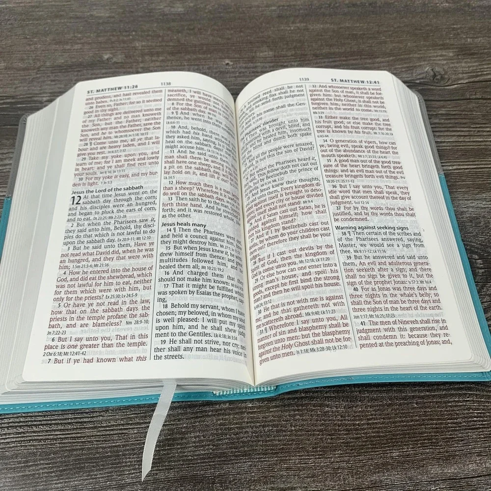 Hendrickson KJV Holy Bible Reference Edition Turquoise Gray Flexisoft Red Letter